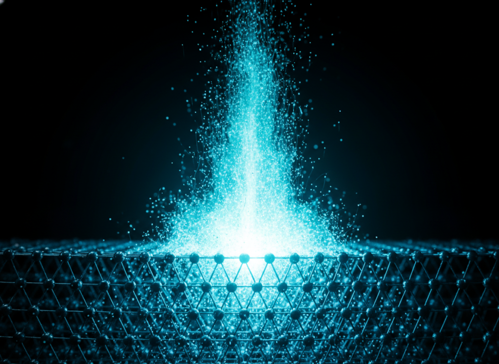 Ultrafast laser ejecting a vapor plume that carries energy away while the material beneath stays cool
