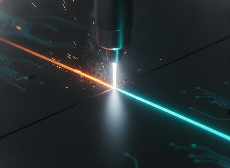 Laser process flipping from molten thermal to clean cold ablation across a sharp threshold