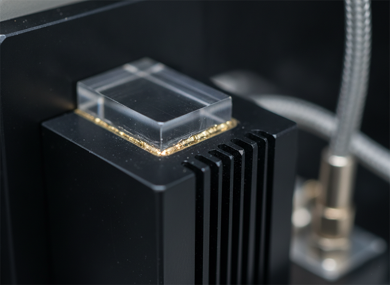 Clean beam profile beside a distorted one at the same power, showing beam quality differences under load