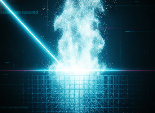 Ultrafast pulse ejecting a plume that carries energy away while the material beneath stays cool, showing athermal ablation