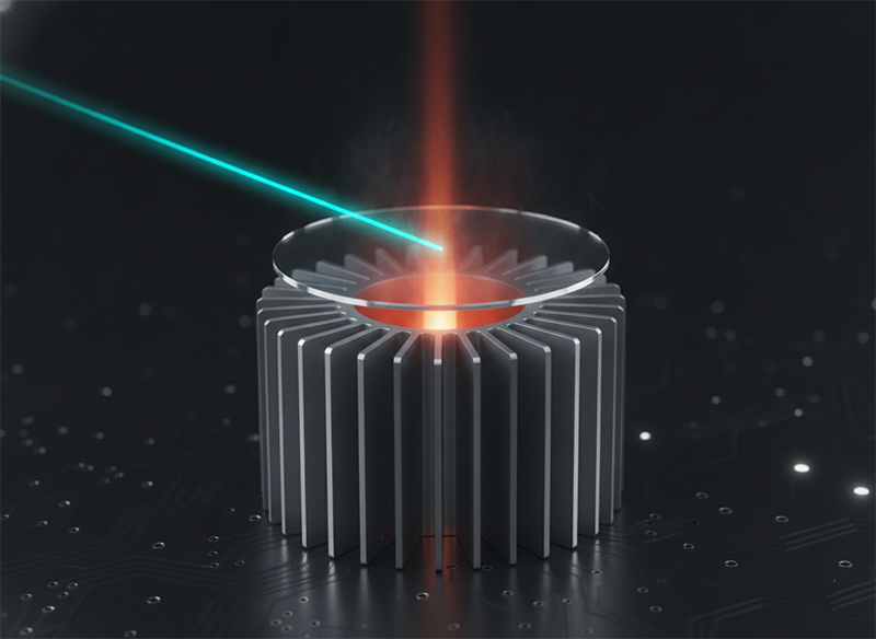 Thin-disk laser amplifier with axial heat flow and minimal thermal lensing, scaling to high power