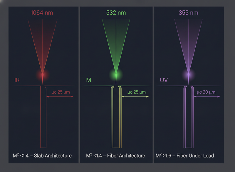 IR vs. Green vs. UV Laser: Why M² and Amplifier Architecture Matter More Than Wavelength