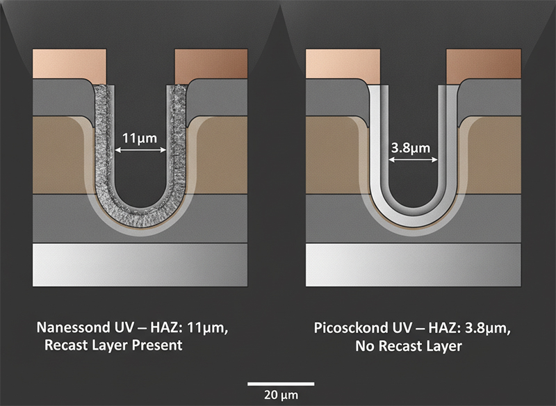 What Laser Light Source Achieves Sub-5µm HAZ in HDI Microvia Drilling Without Recast Layer?